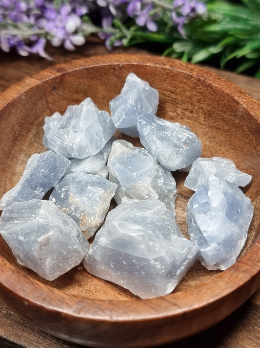 Raw blue calcite
