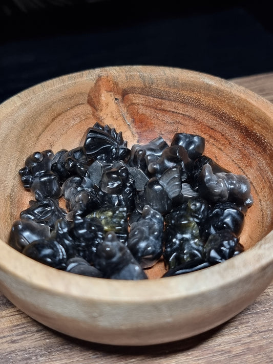 Mini sheen obsidian carvings b3g1f