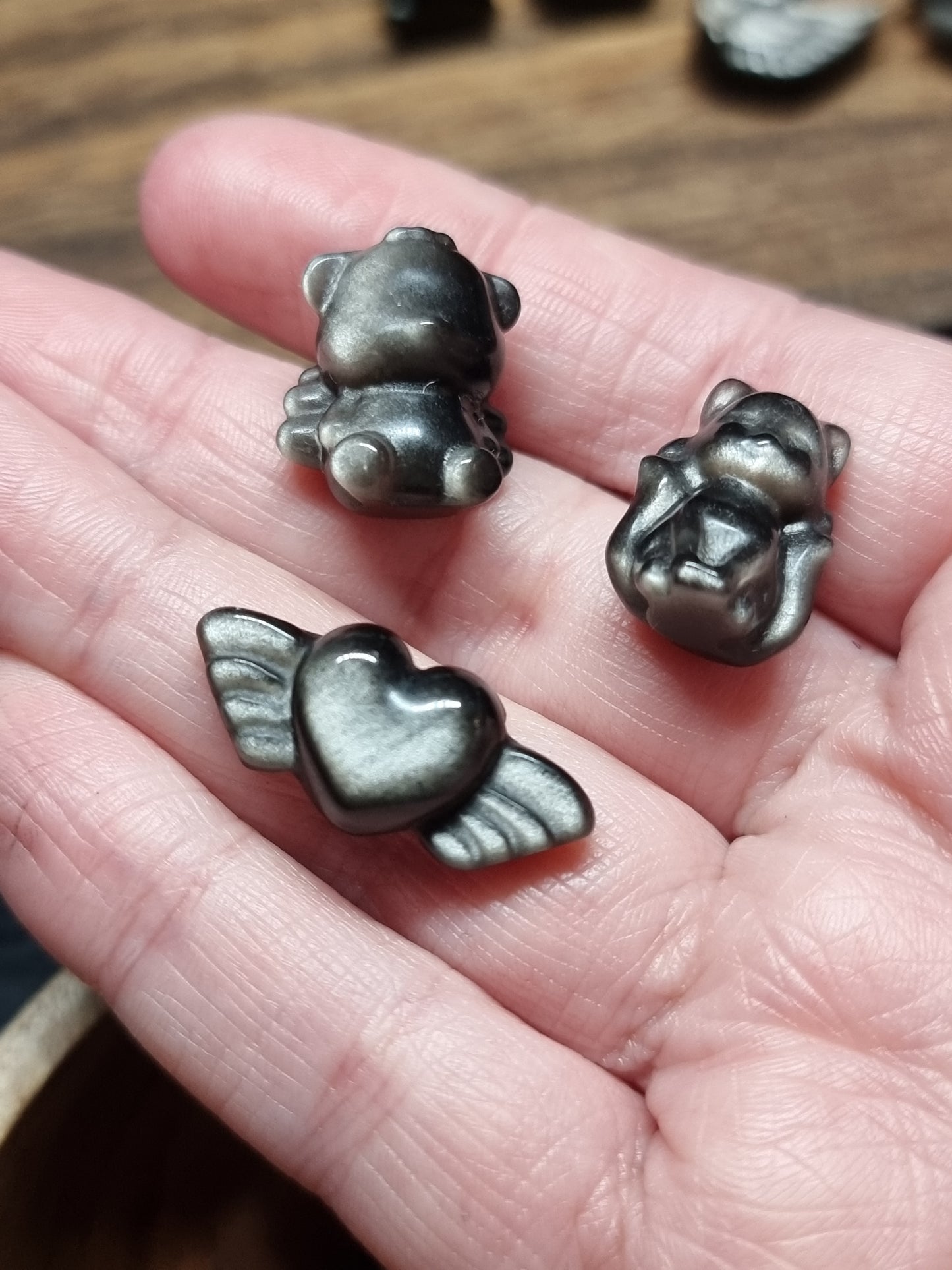 Mini sheen obsidian carvings b3g1f