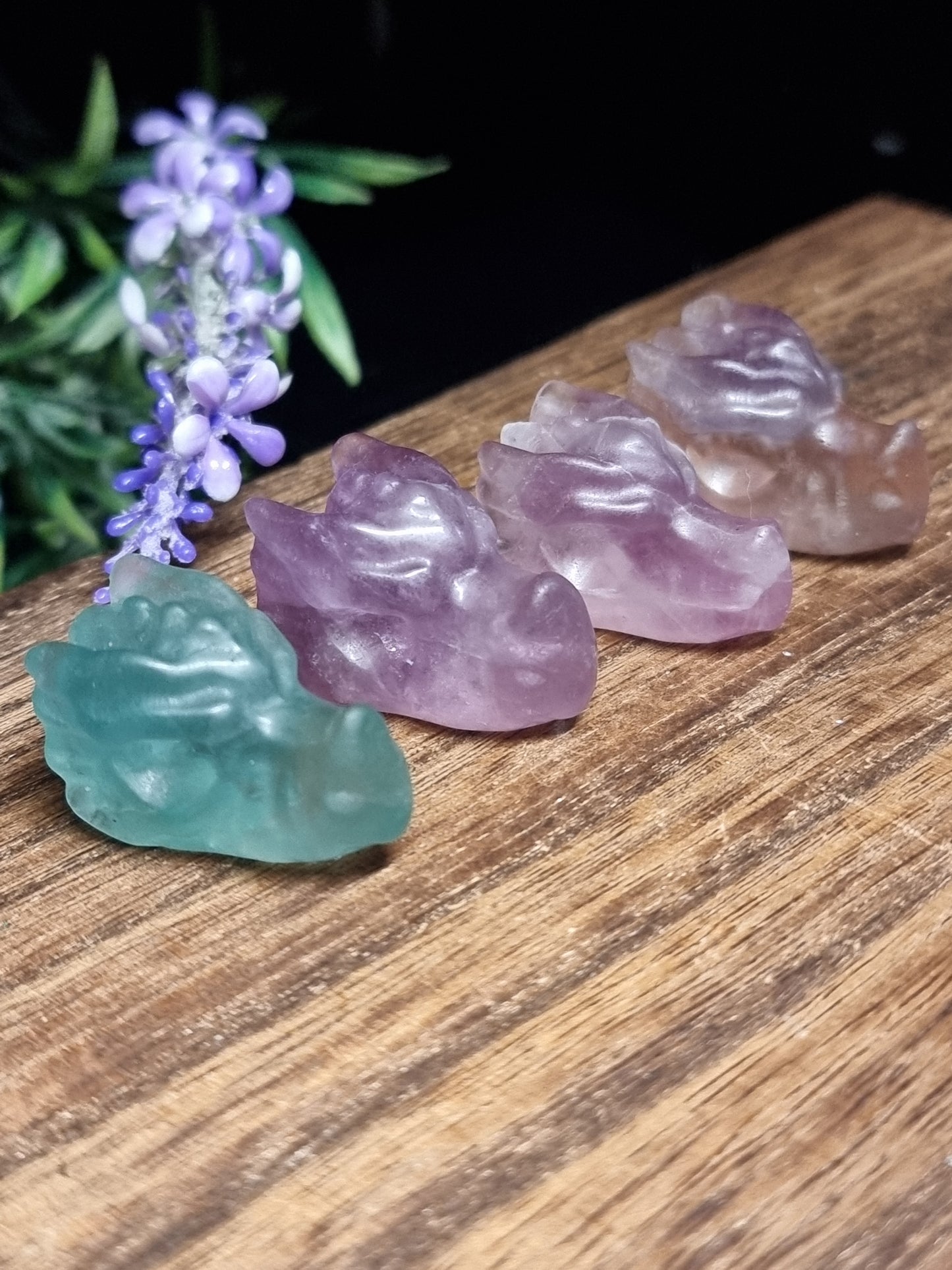 Fluorite dragon heads