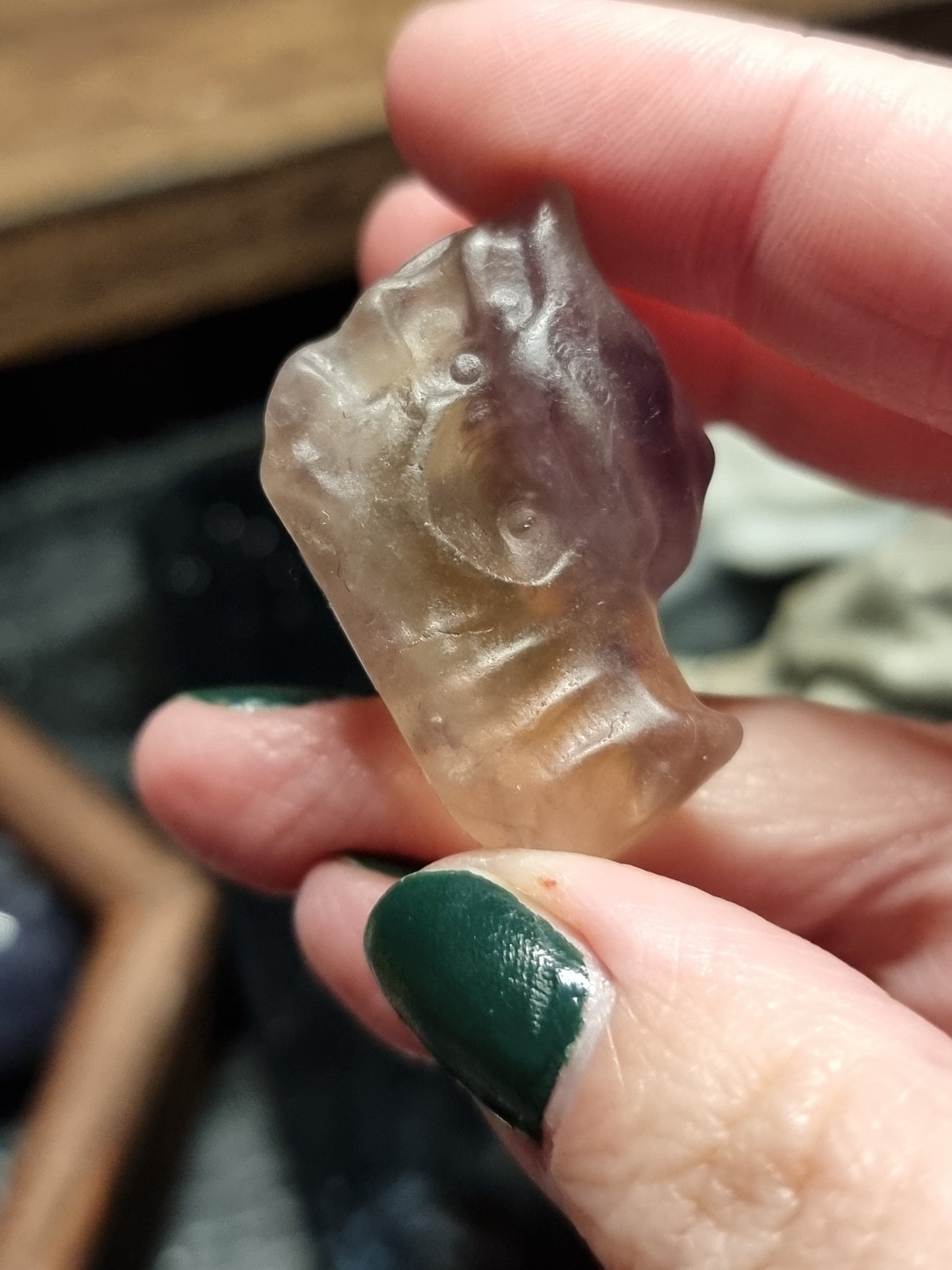 Fluorite dragon heads