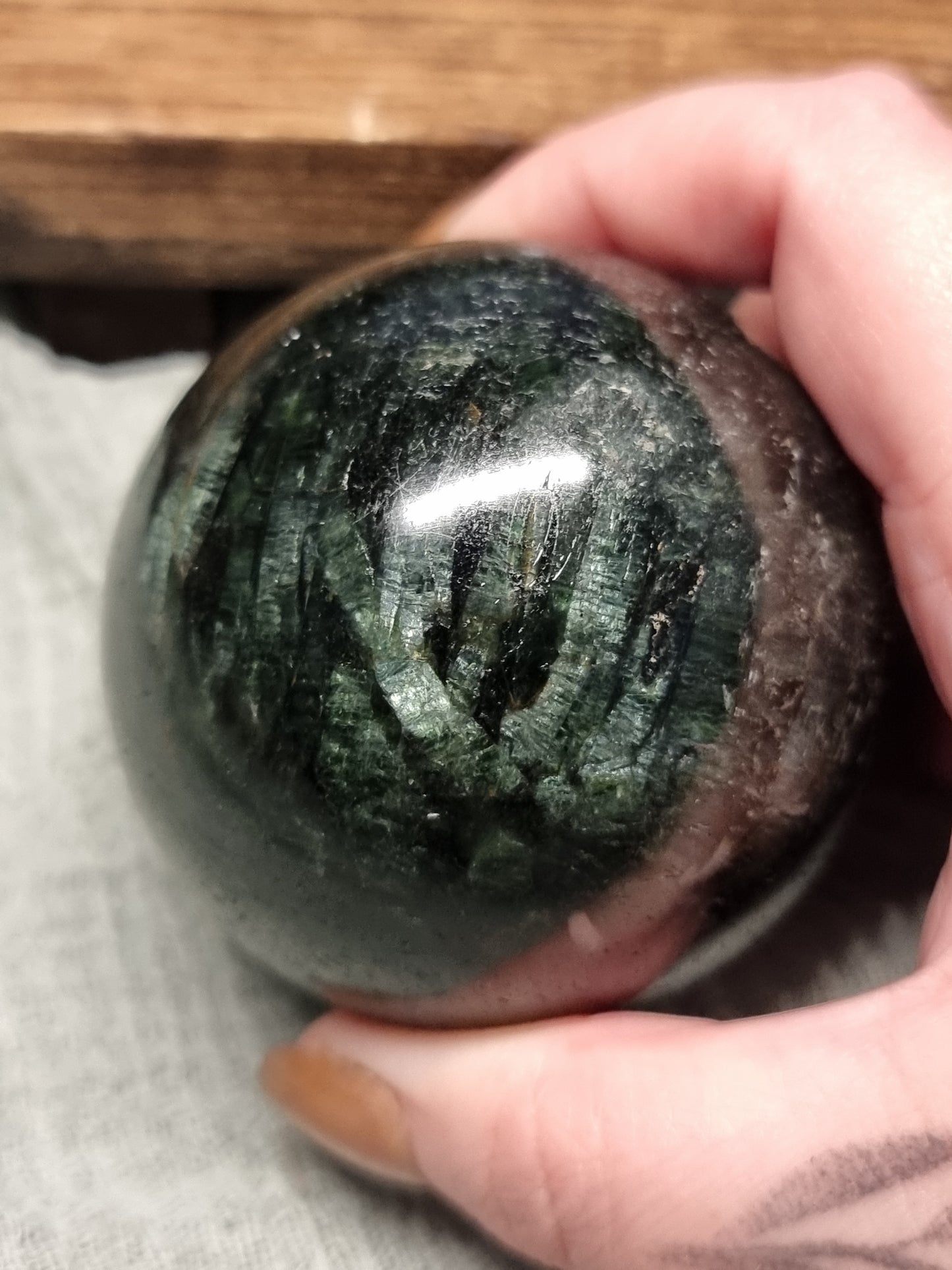 Green tourmaline spheres