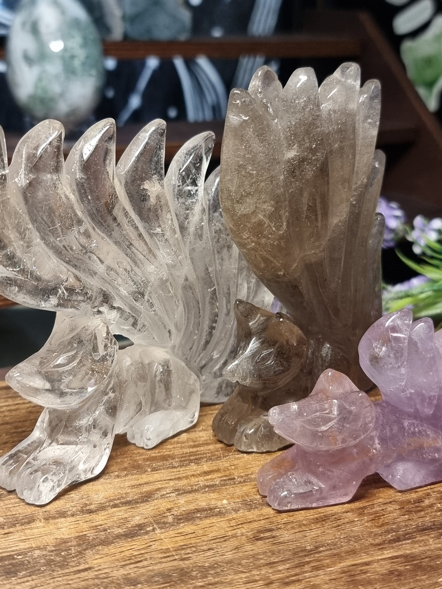 9 tail fox carvings