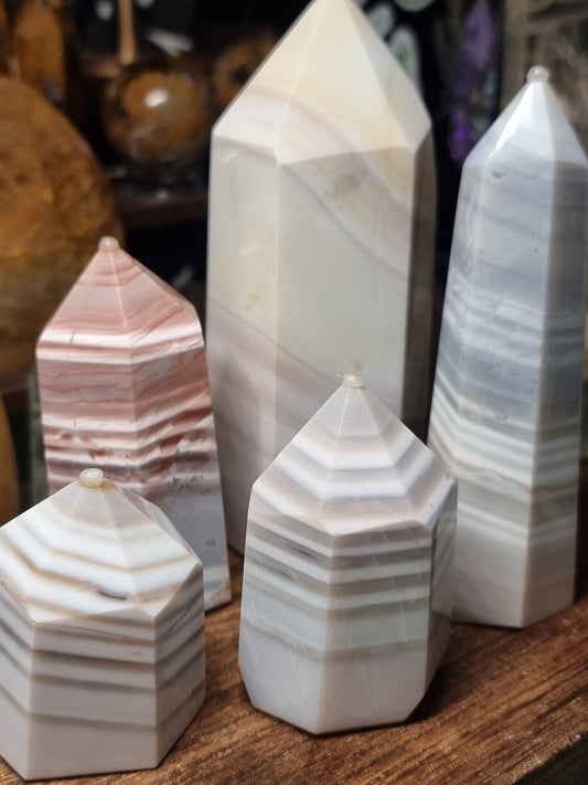 Banded agate towers