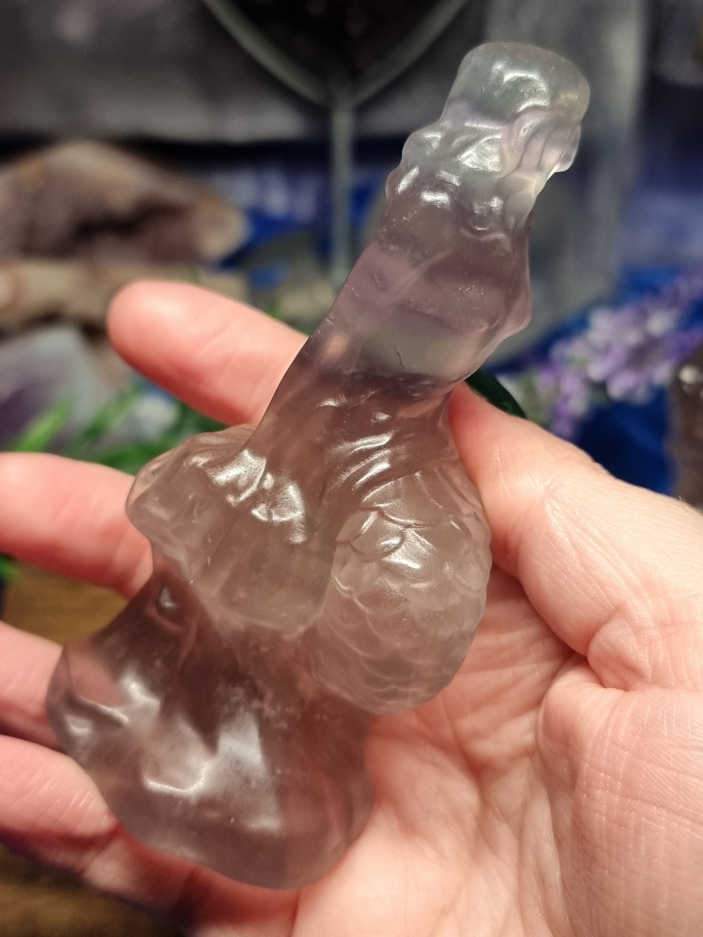 Fluorite mermaid carvings