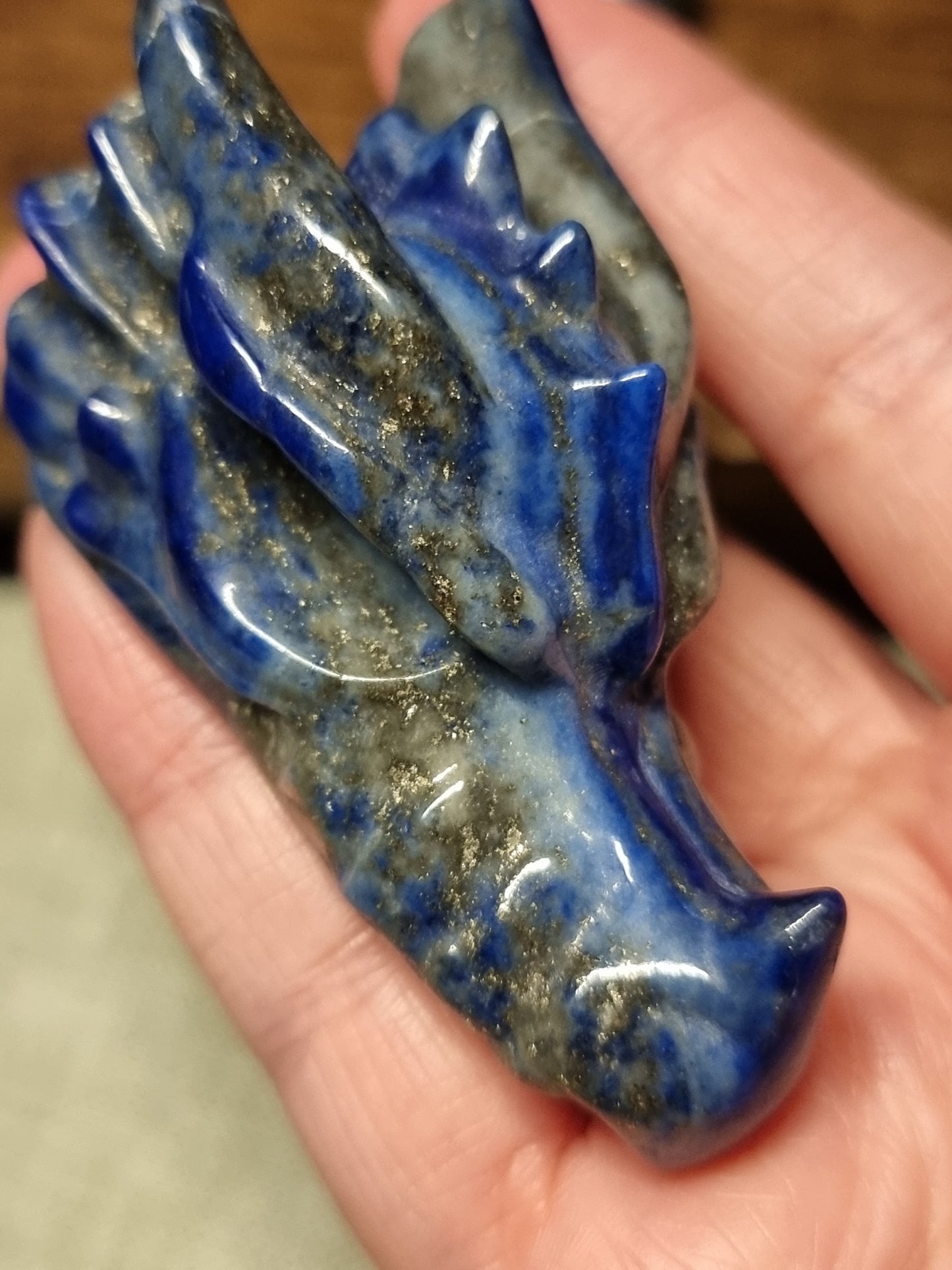 Lapis lazuli dragon heads