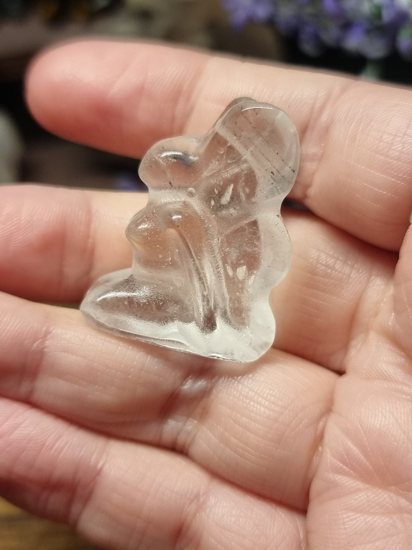 Clear quartz fairy carving