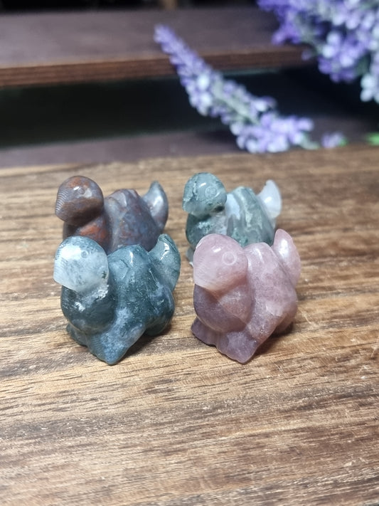 Dinosaur carvings