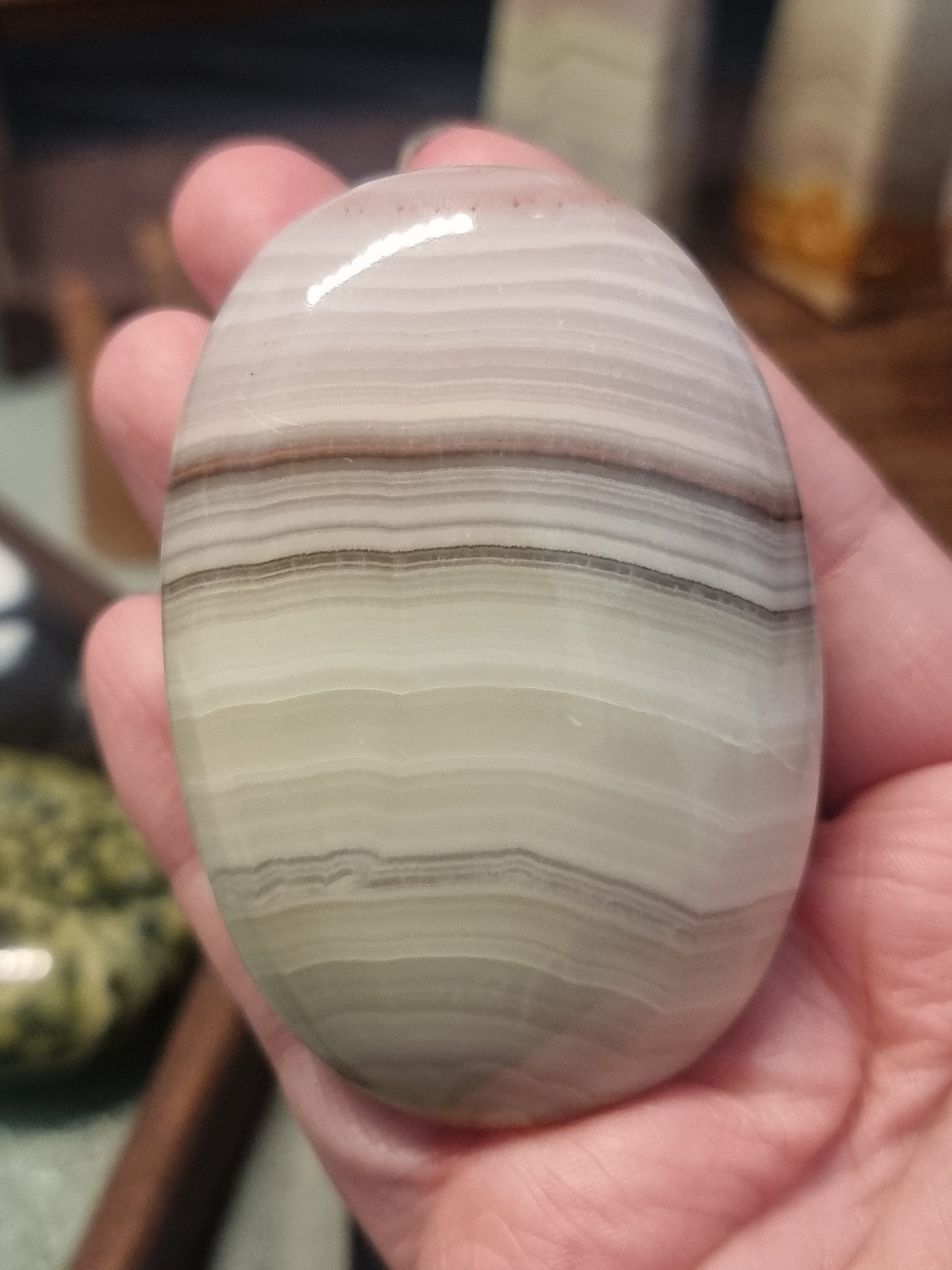 Pink banded calcite