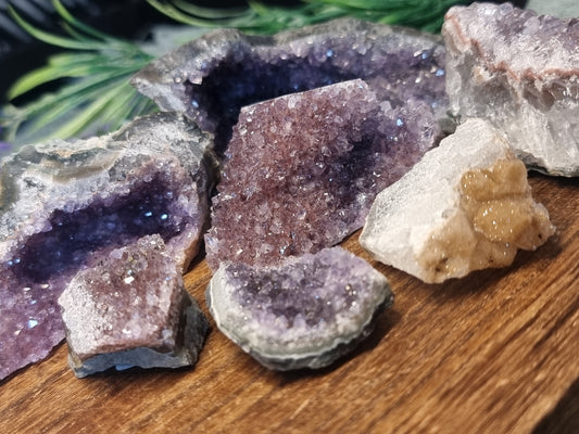 Amethyst druzy pieces