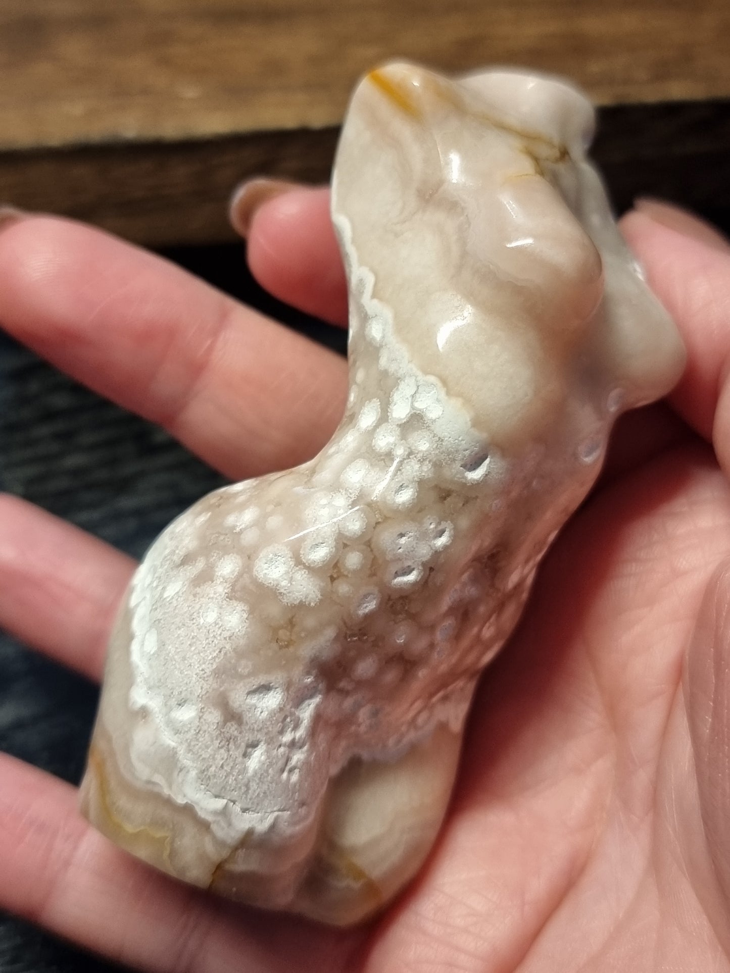 Pink amethyst body carving
