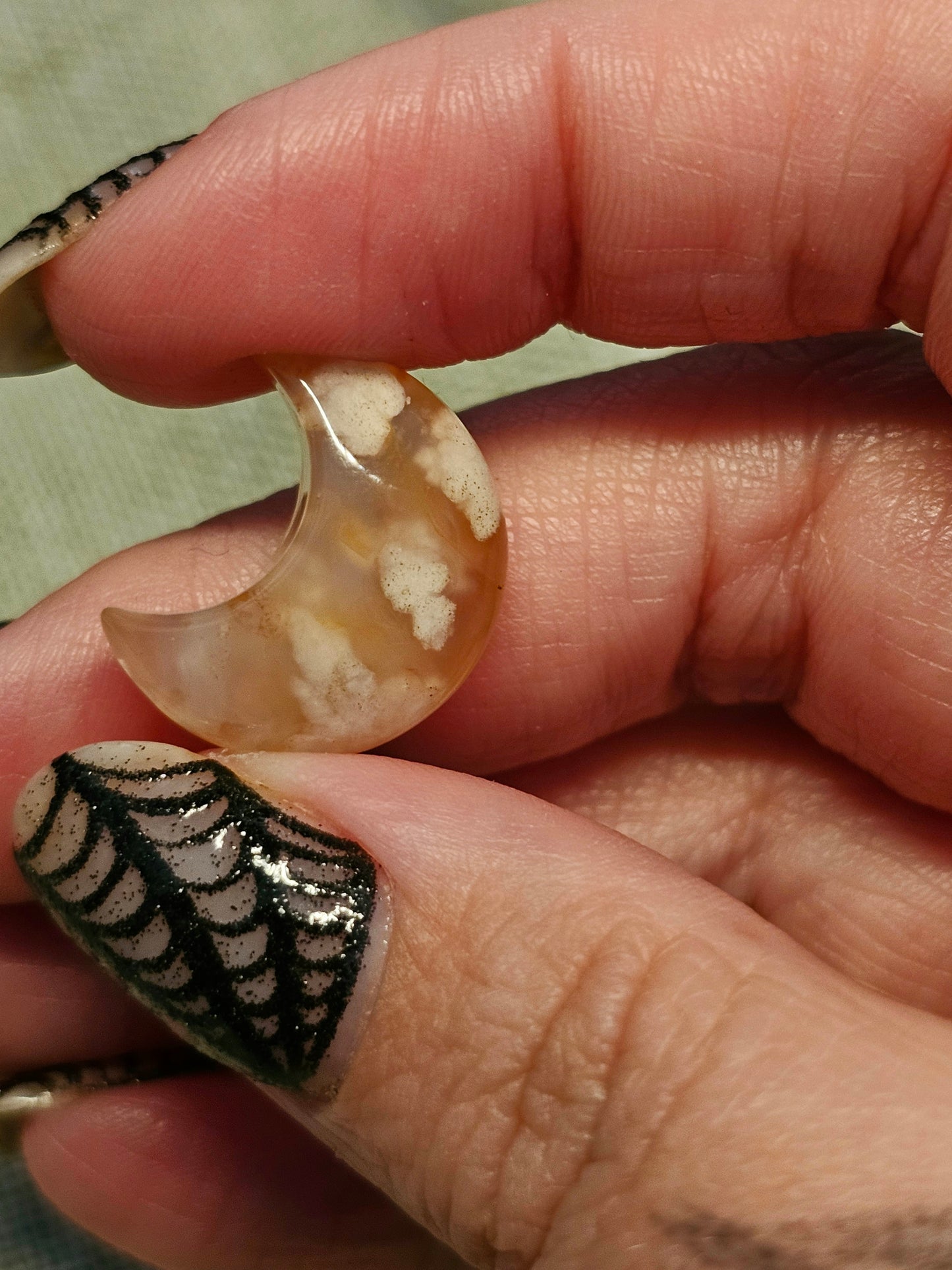 Mini flower agate moons