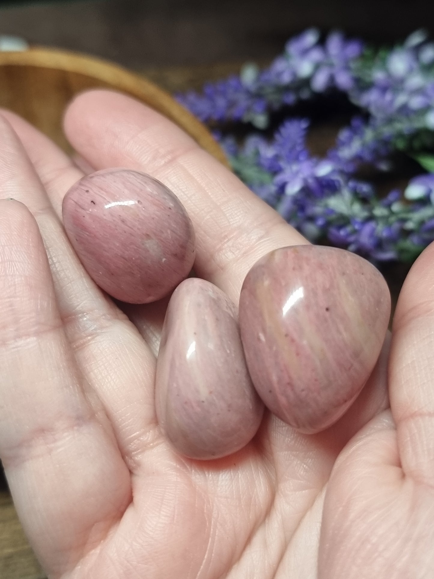 Pink petrified wood tumblestones