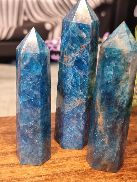 Blue apatite towers