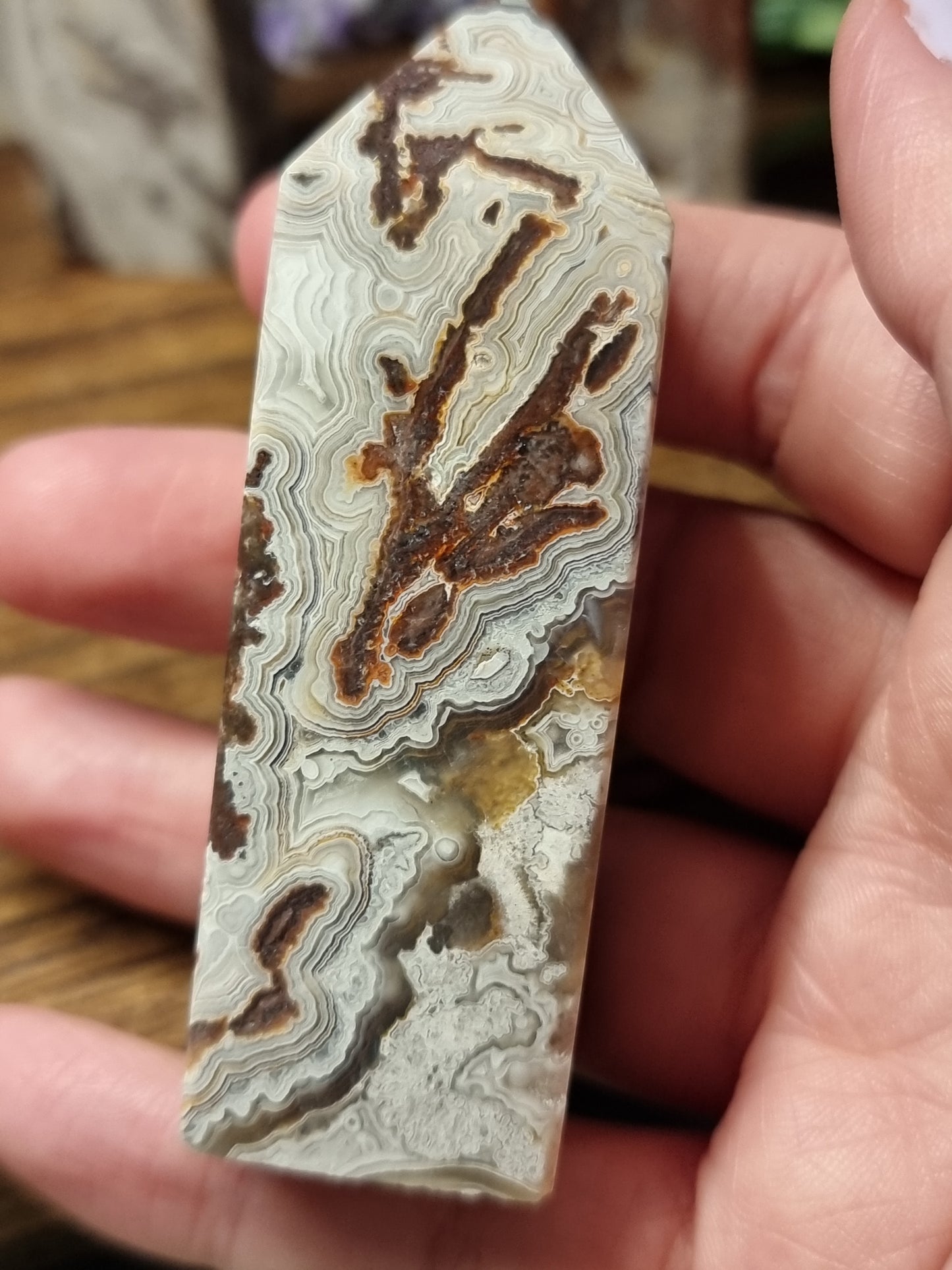 Mexican lace agate towers