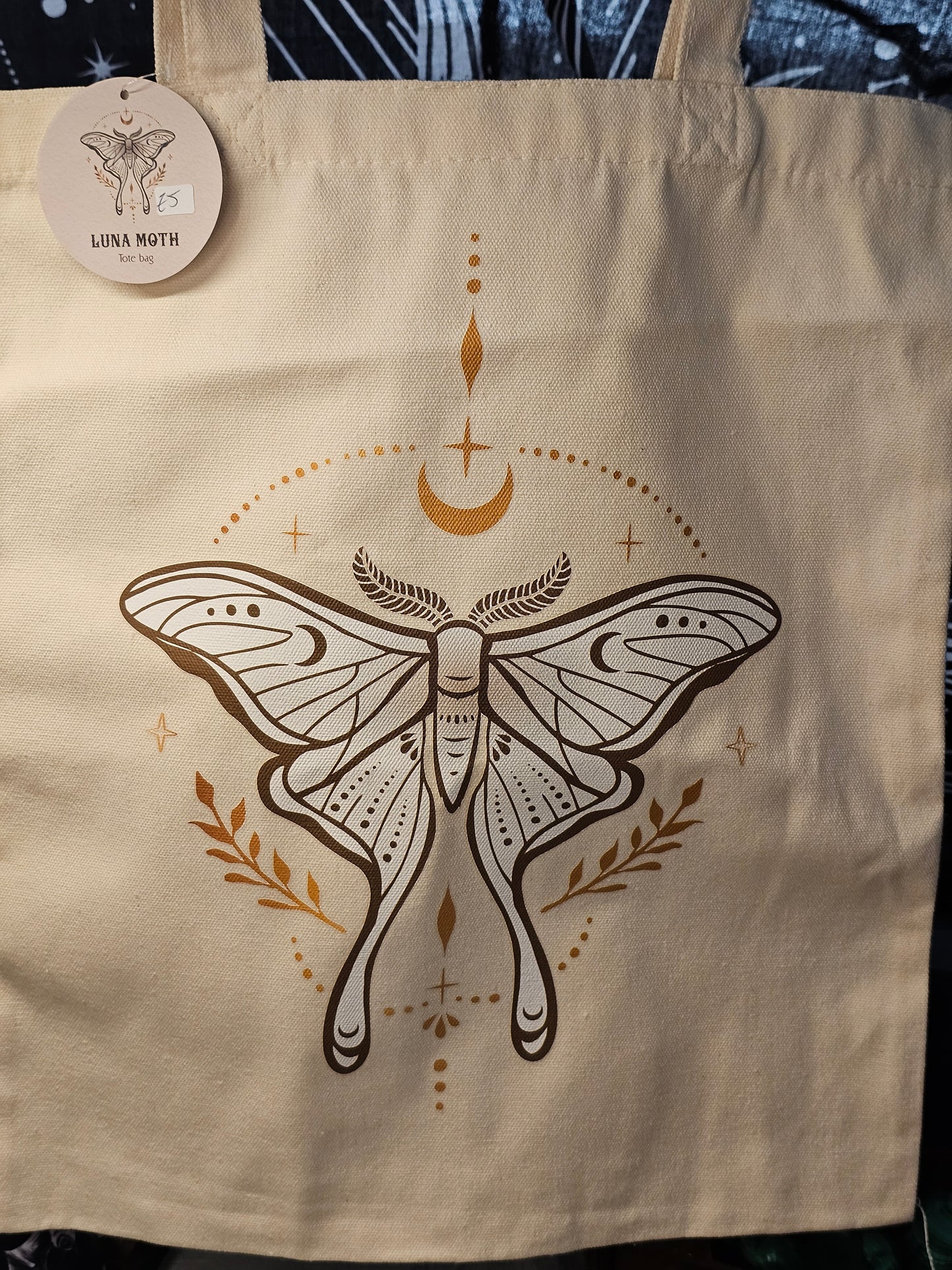 Lunar moth tote bag