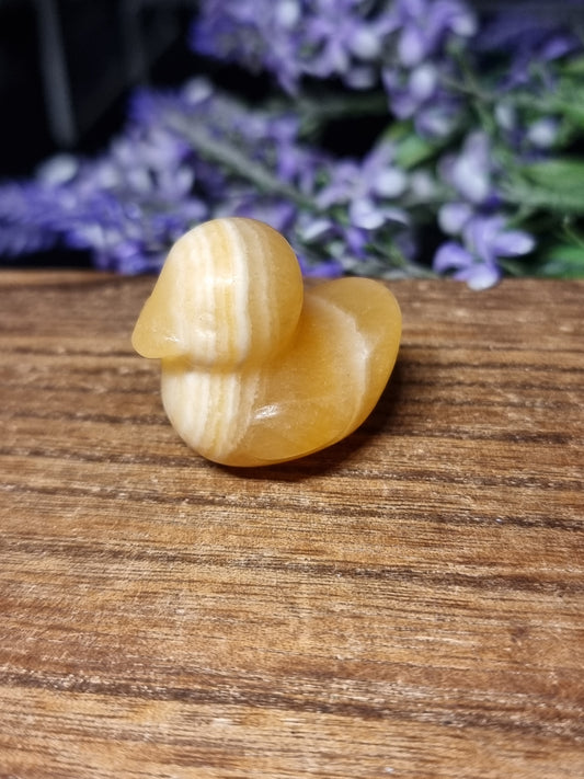 Orange calcite duck