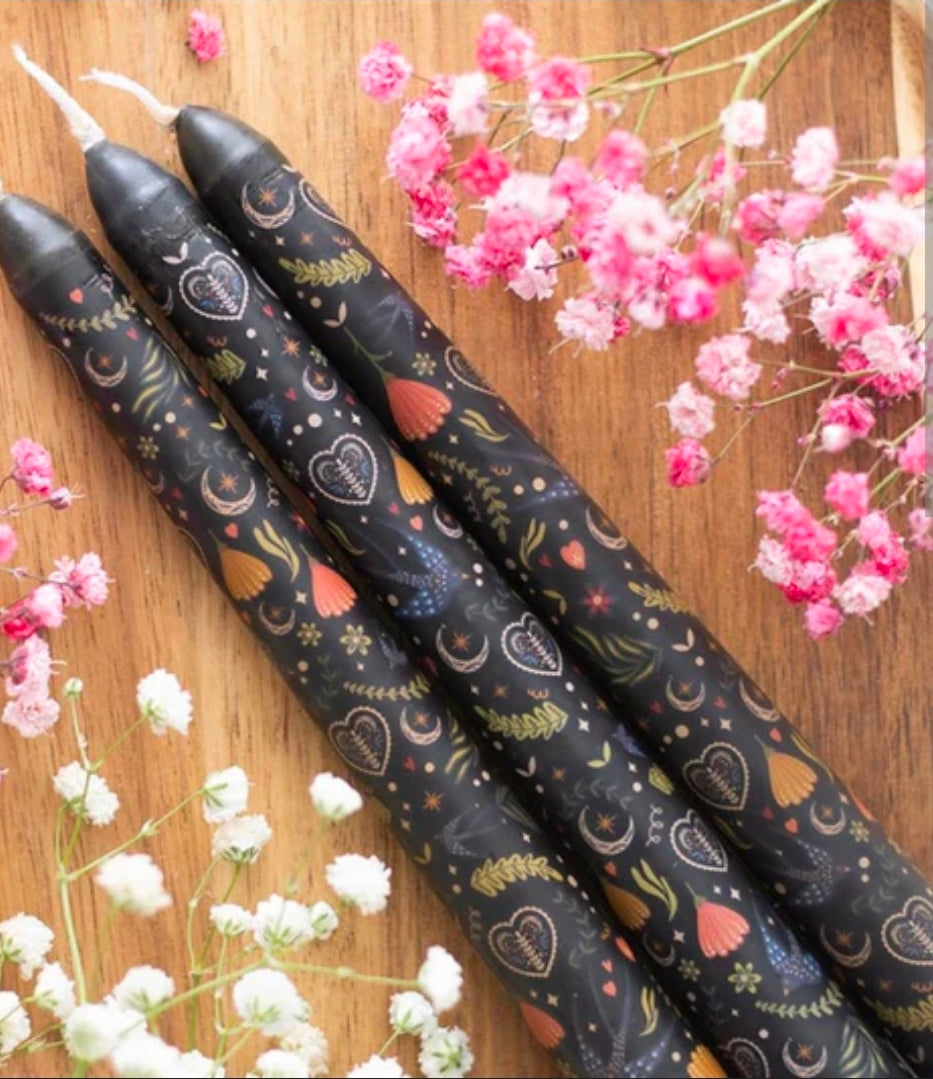 Midnight bloom set of 3 candles