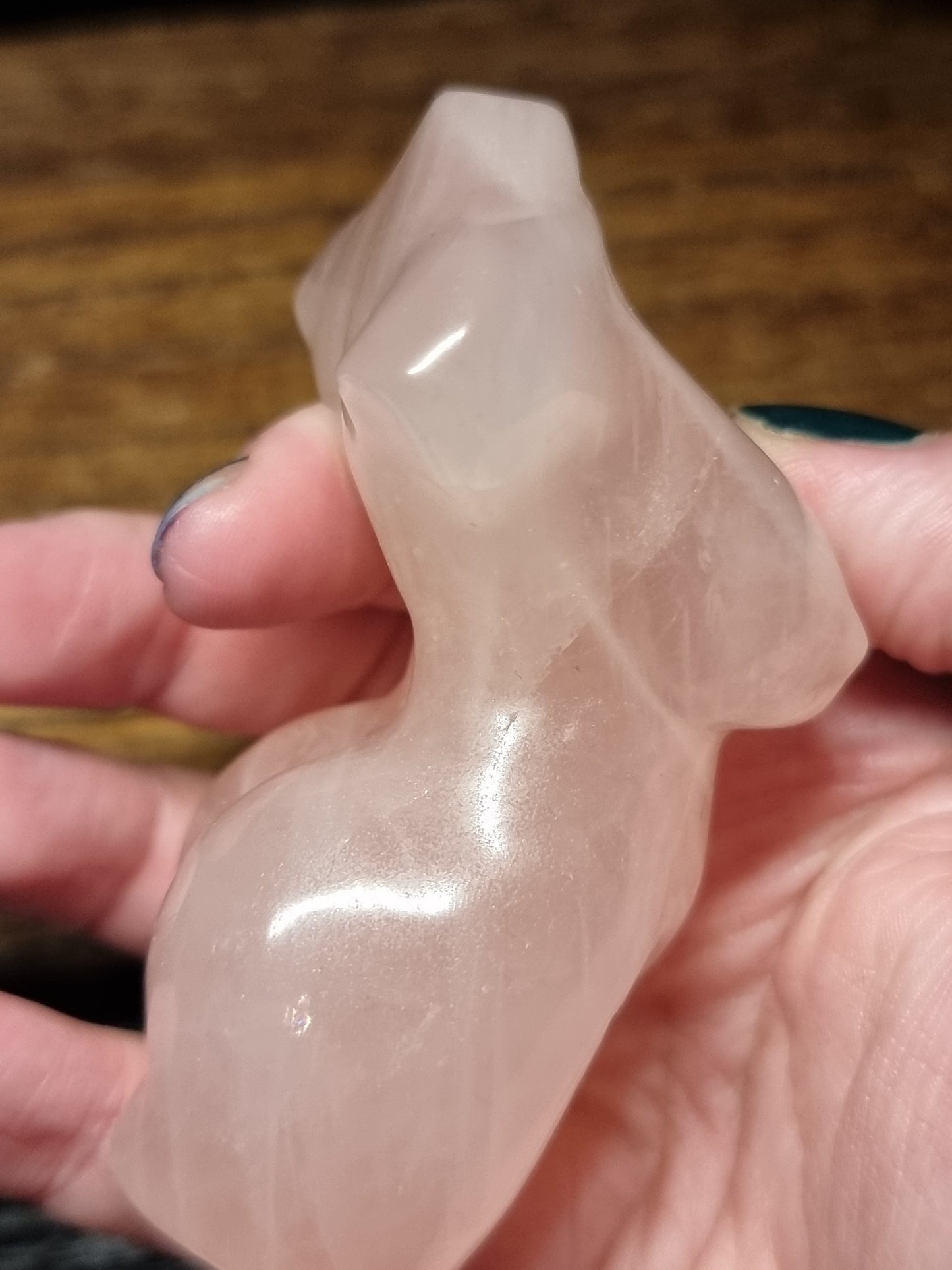 Rose quartz body carving