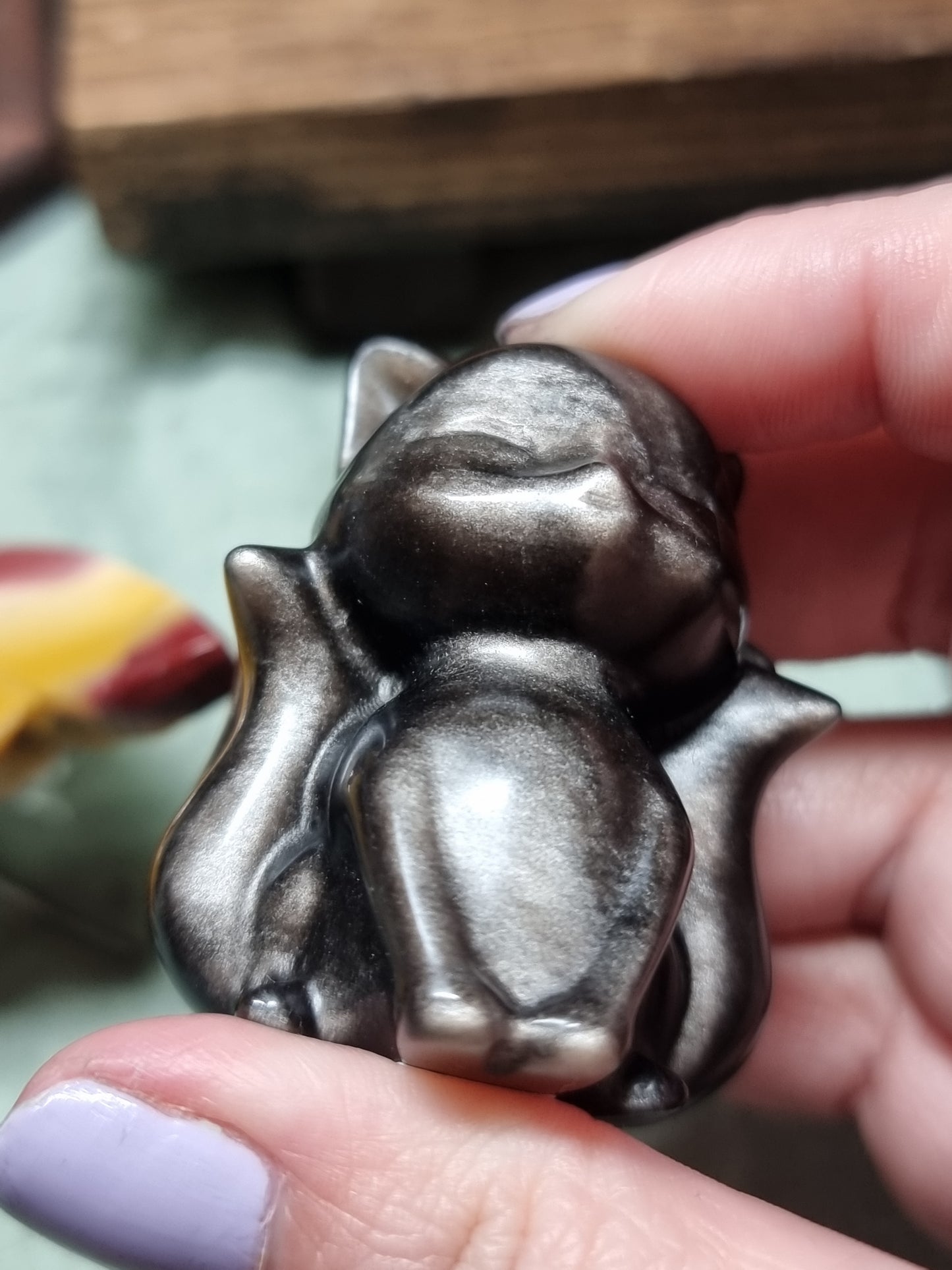 Silver obsidian 9 tail fox