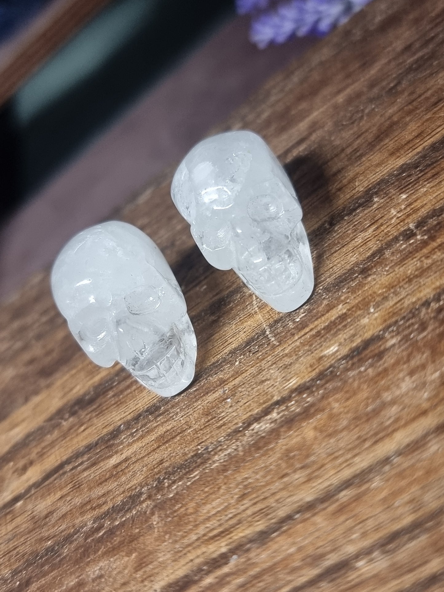 Clear quartz mini skulls