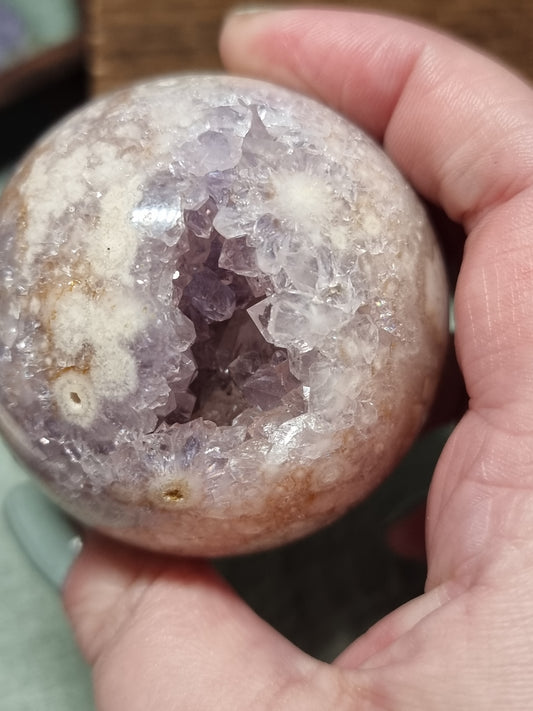 Pink amethyst spheres