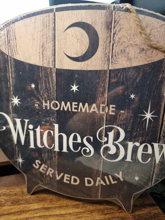 Witches brew wooden sign