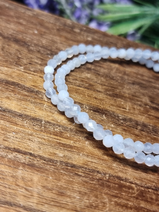 4mm faceted blue chalcedony bracelets