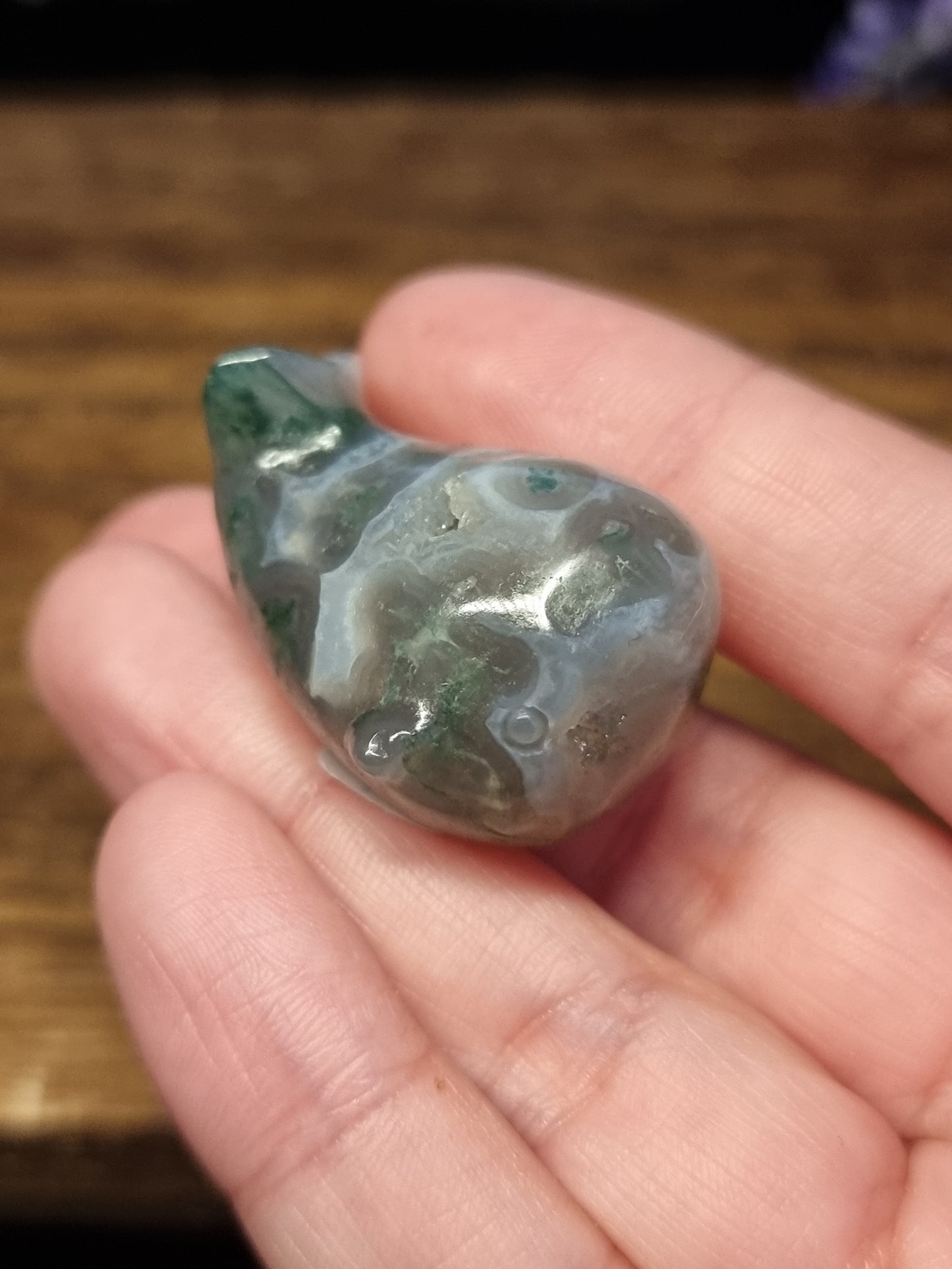 Moss agate whales