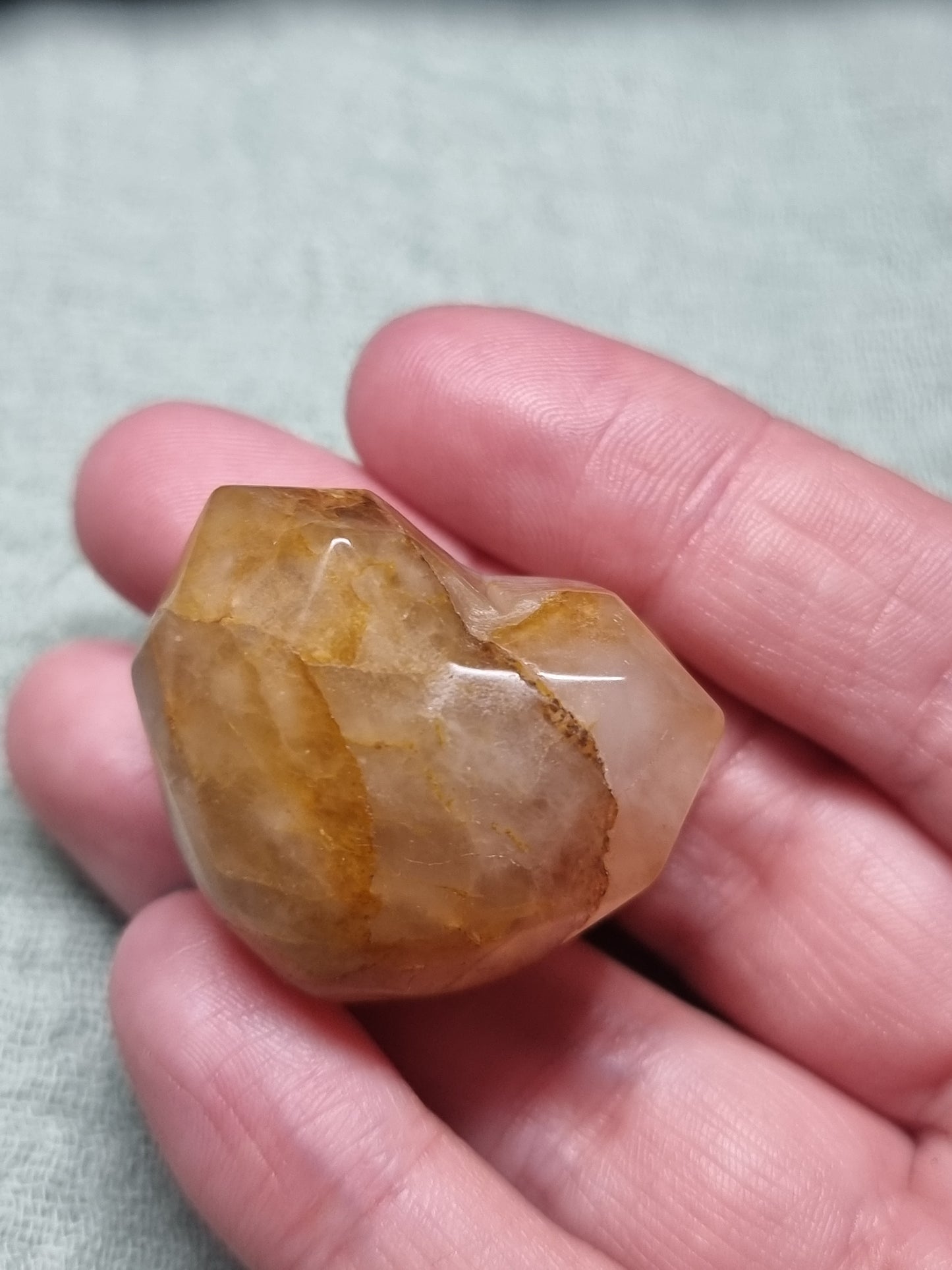 Faceted heart carvings