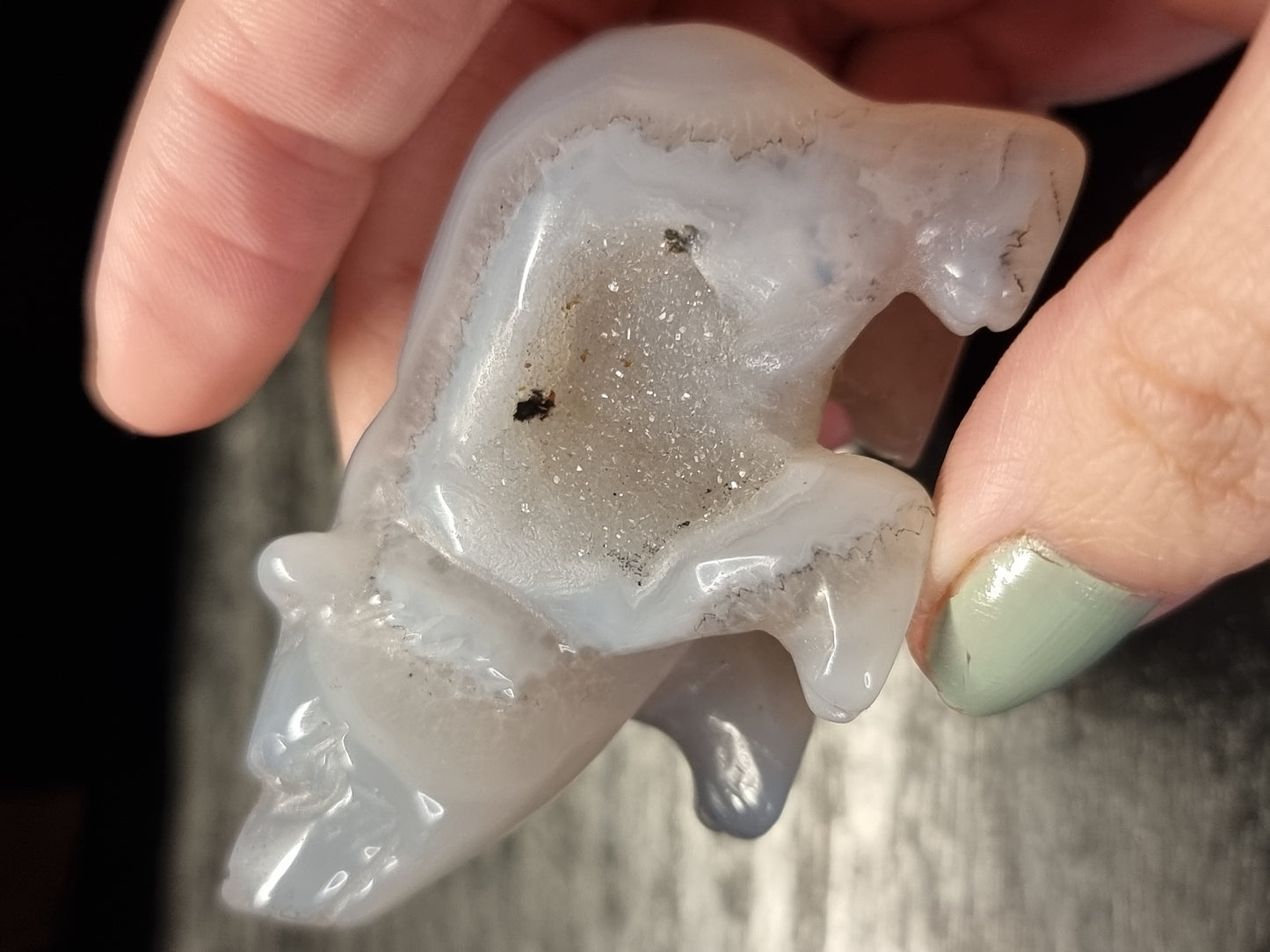 Druzy agate bears