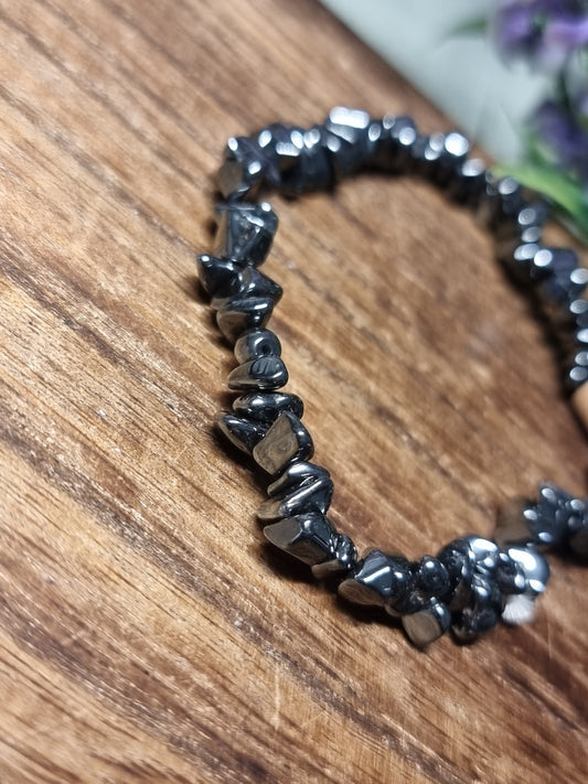 Hematite chip bracelet