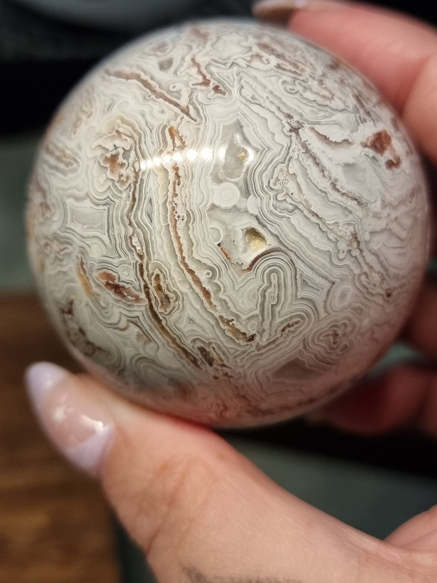 Mexican lace agate spheres