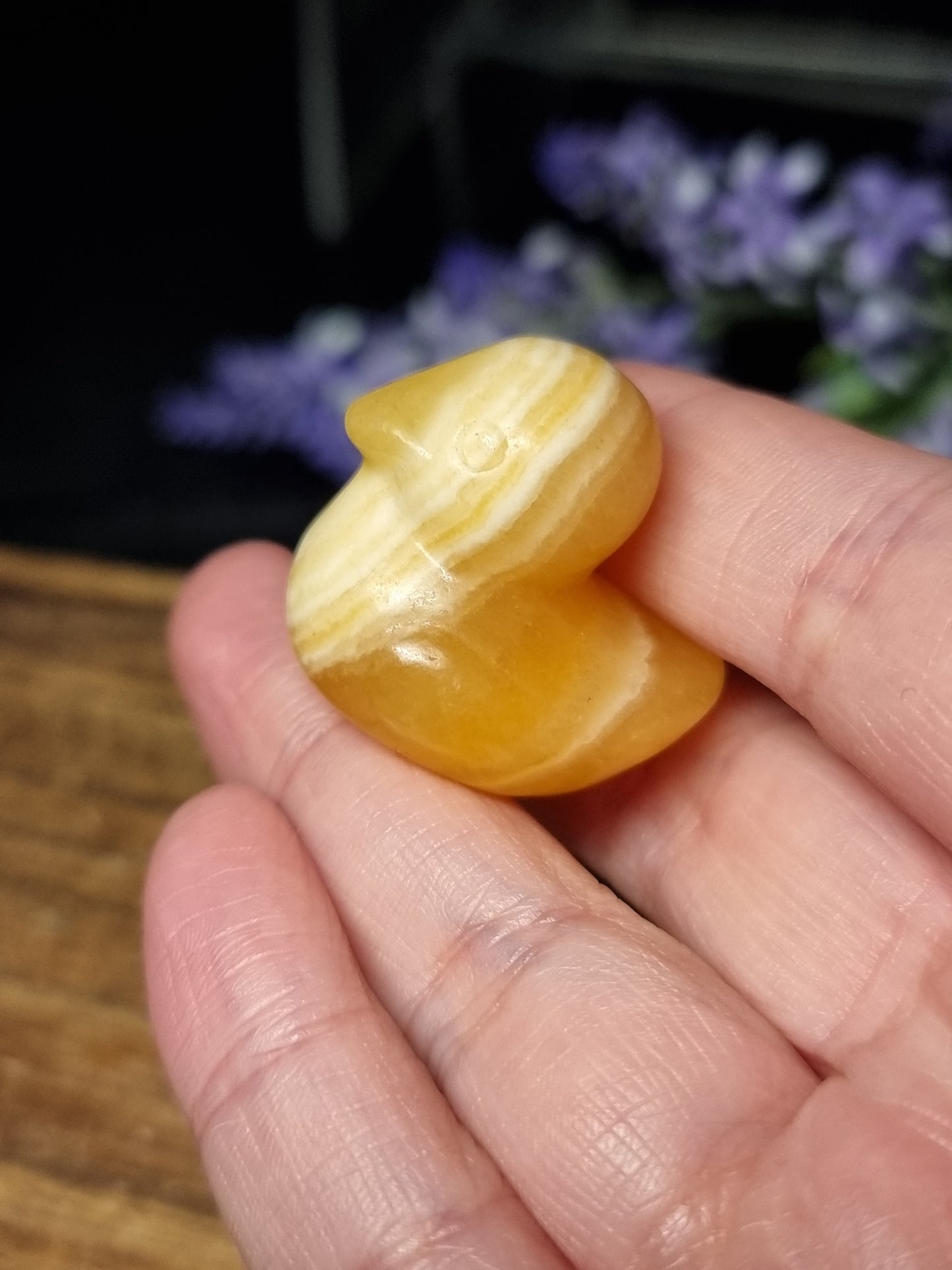 Orange calcite duck