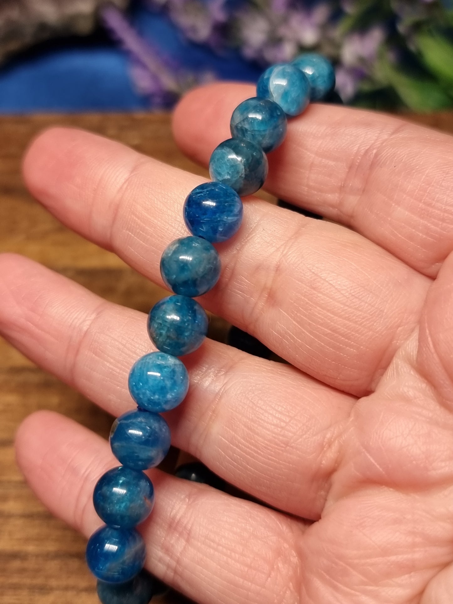 8mm blue apatite bracelet