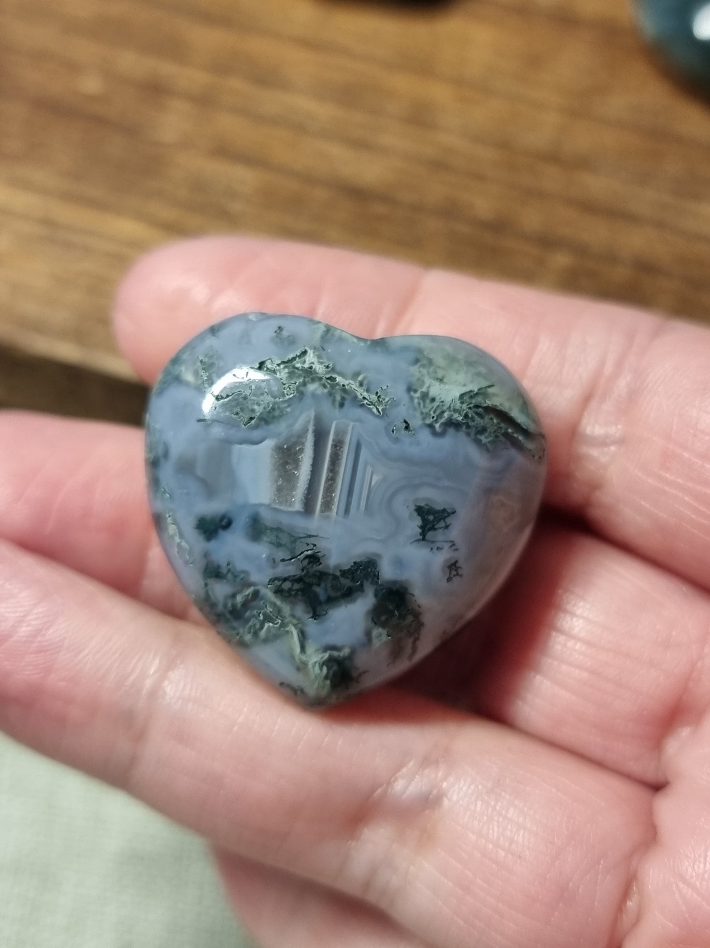 Moss agate hearts