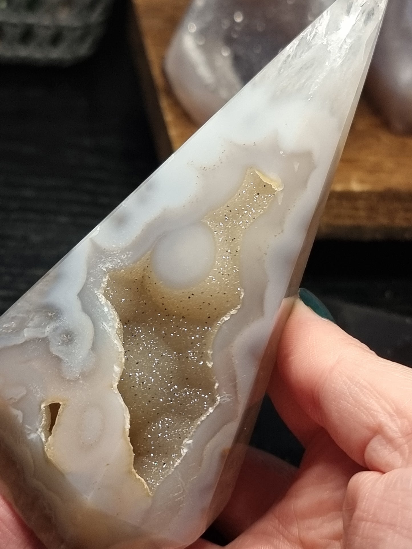 Druzy agate points
