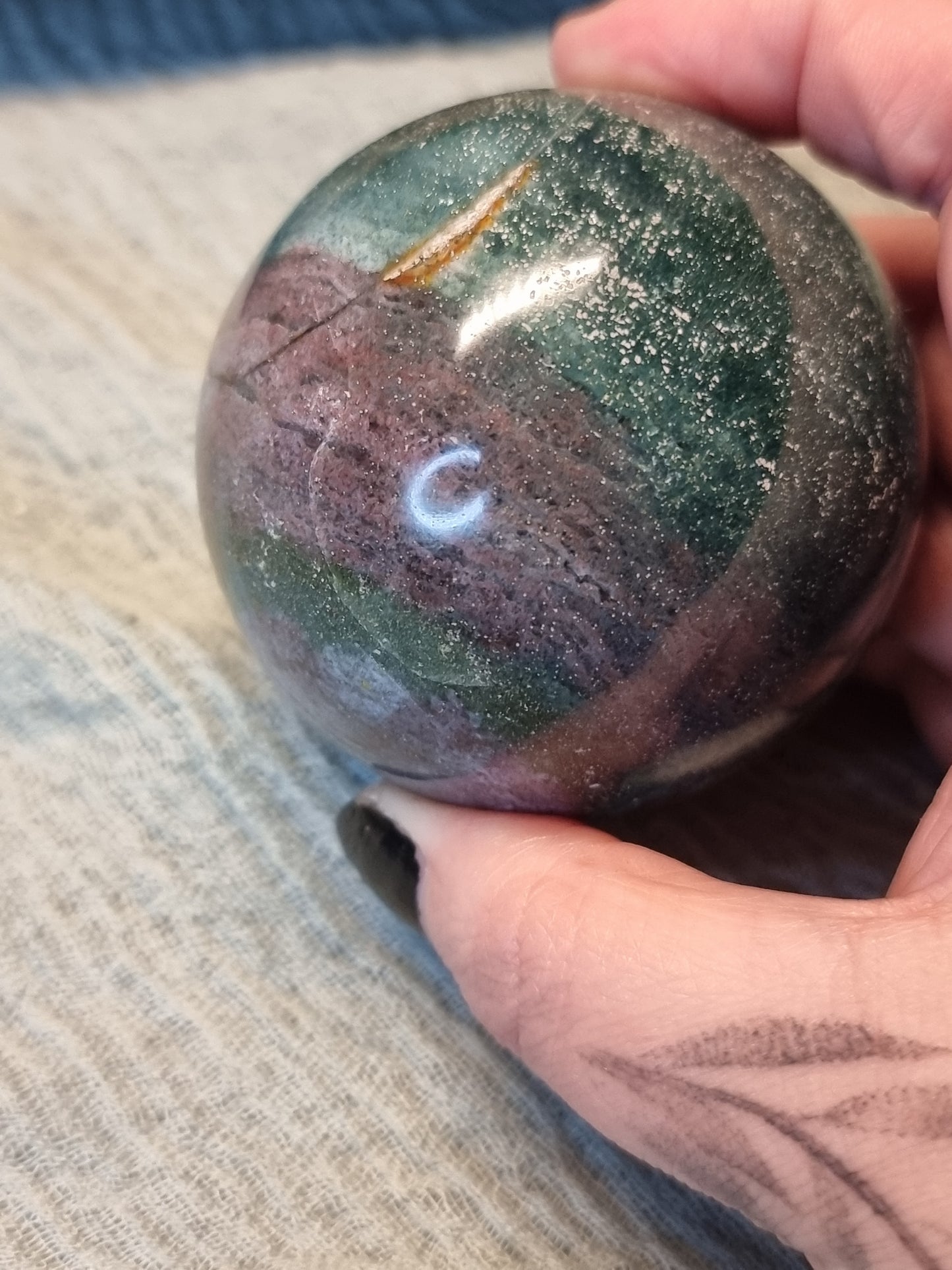 Ocean jasper sphere