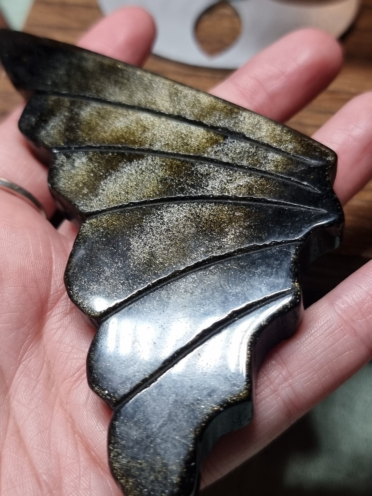 Gold obsidian butterfly wings