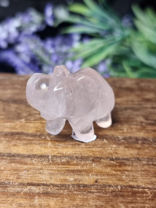 Rose quartz elephant