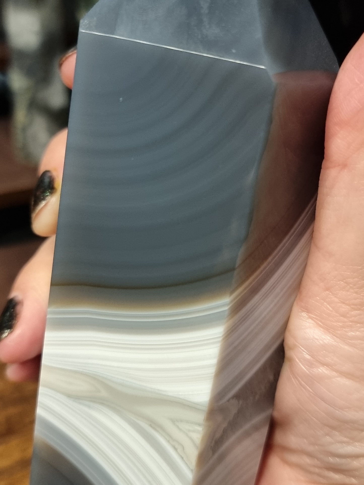 Large banded agate tower