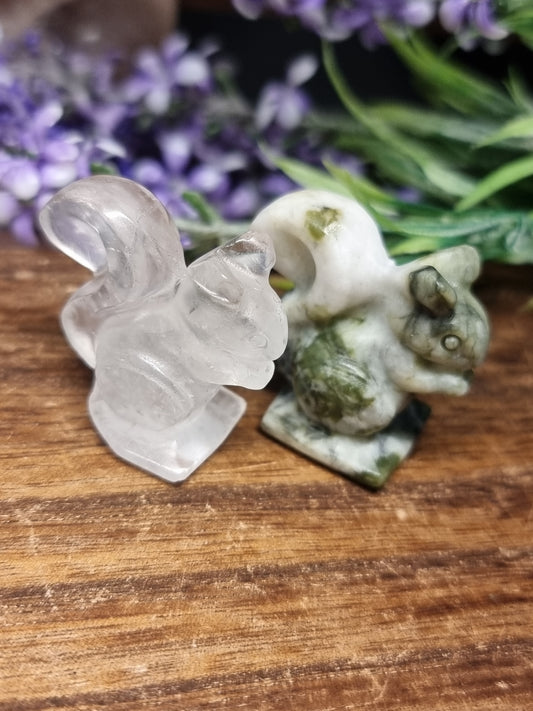 Squirrel carvings