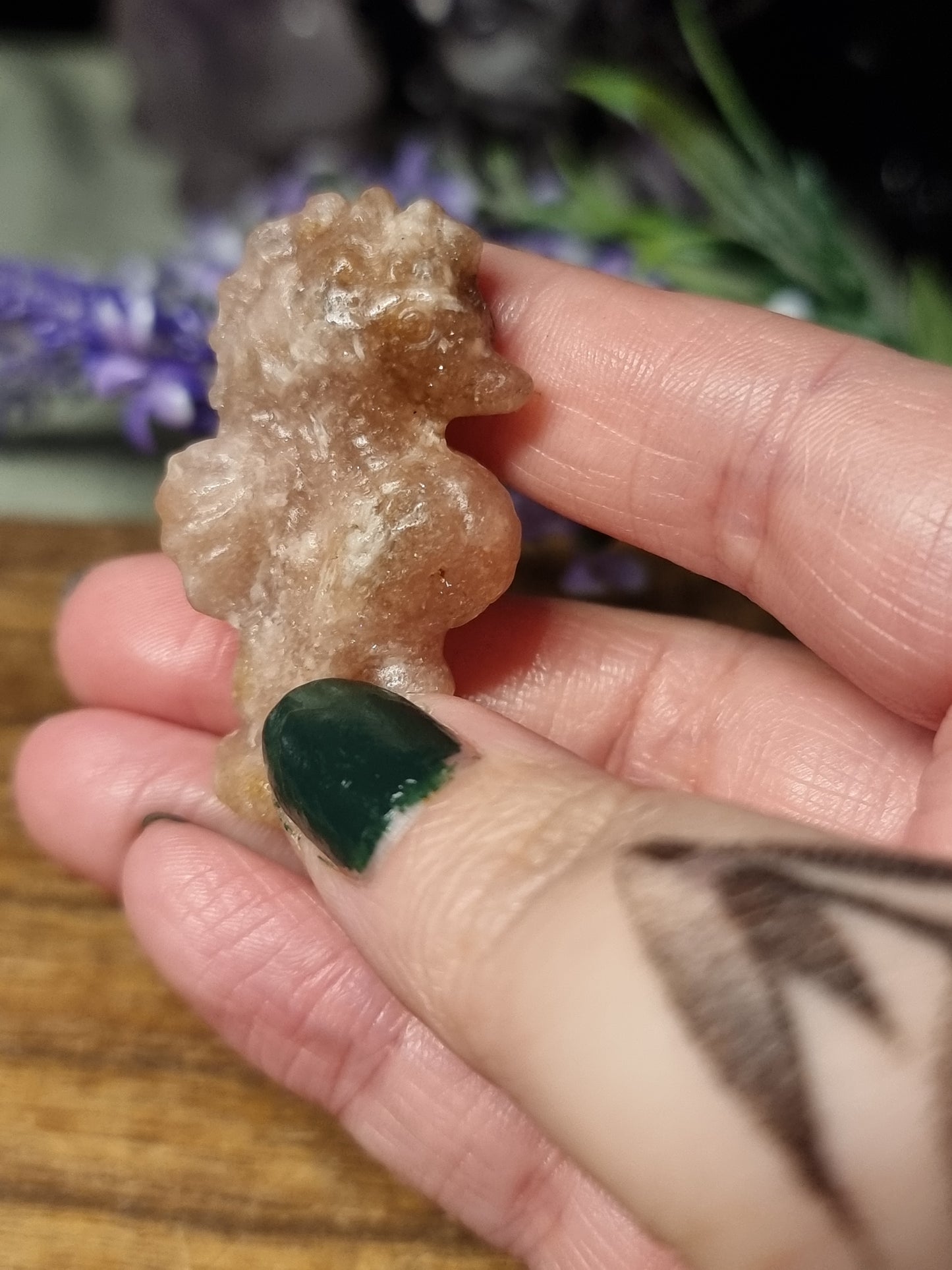 Pink amethyst seahorse