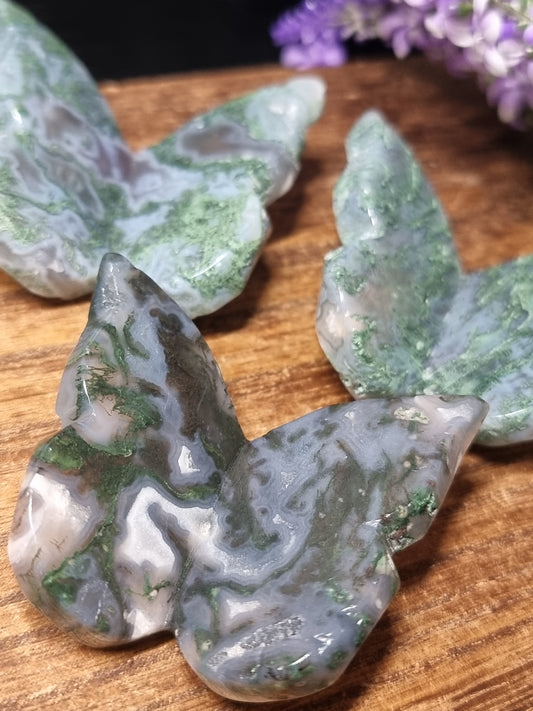 Moss agate 3D butterflies