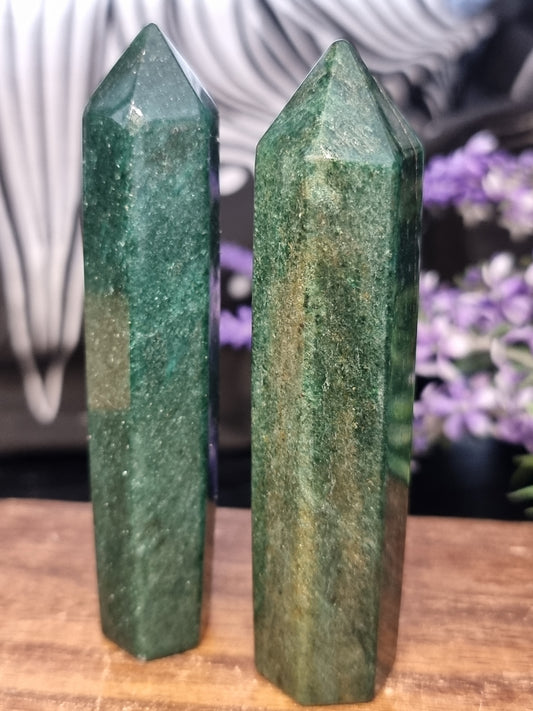 Green mica (Fuchsite) towers