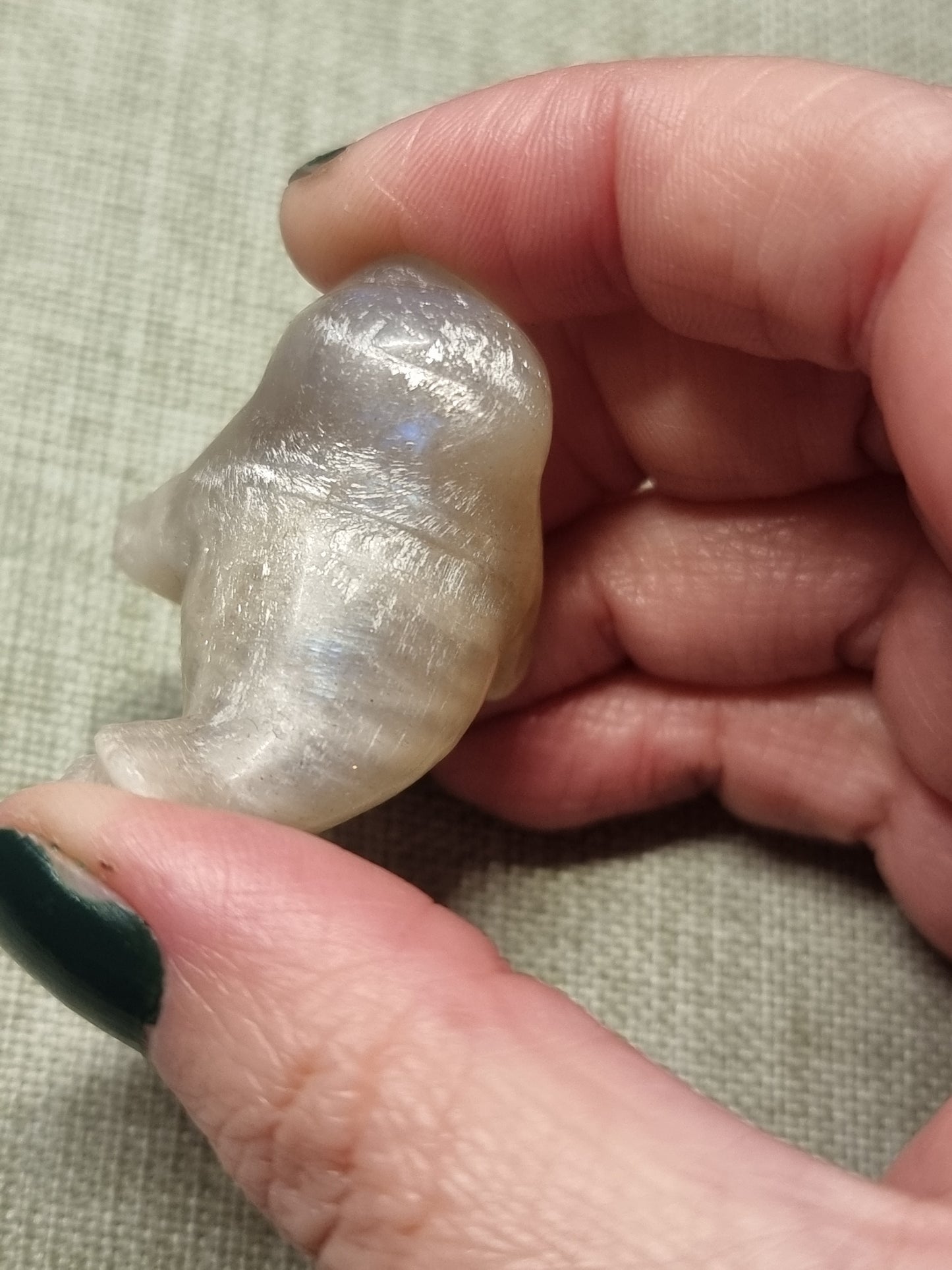 Moonstone seal carving
