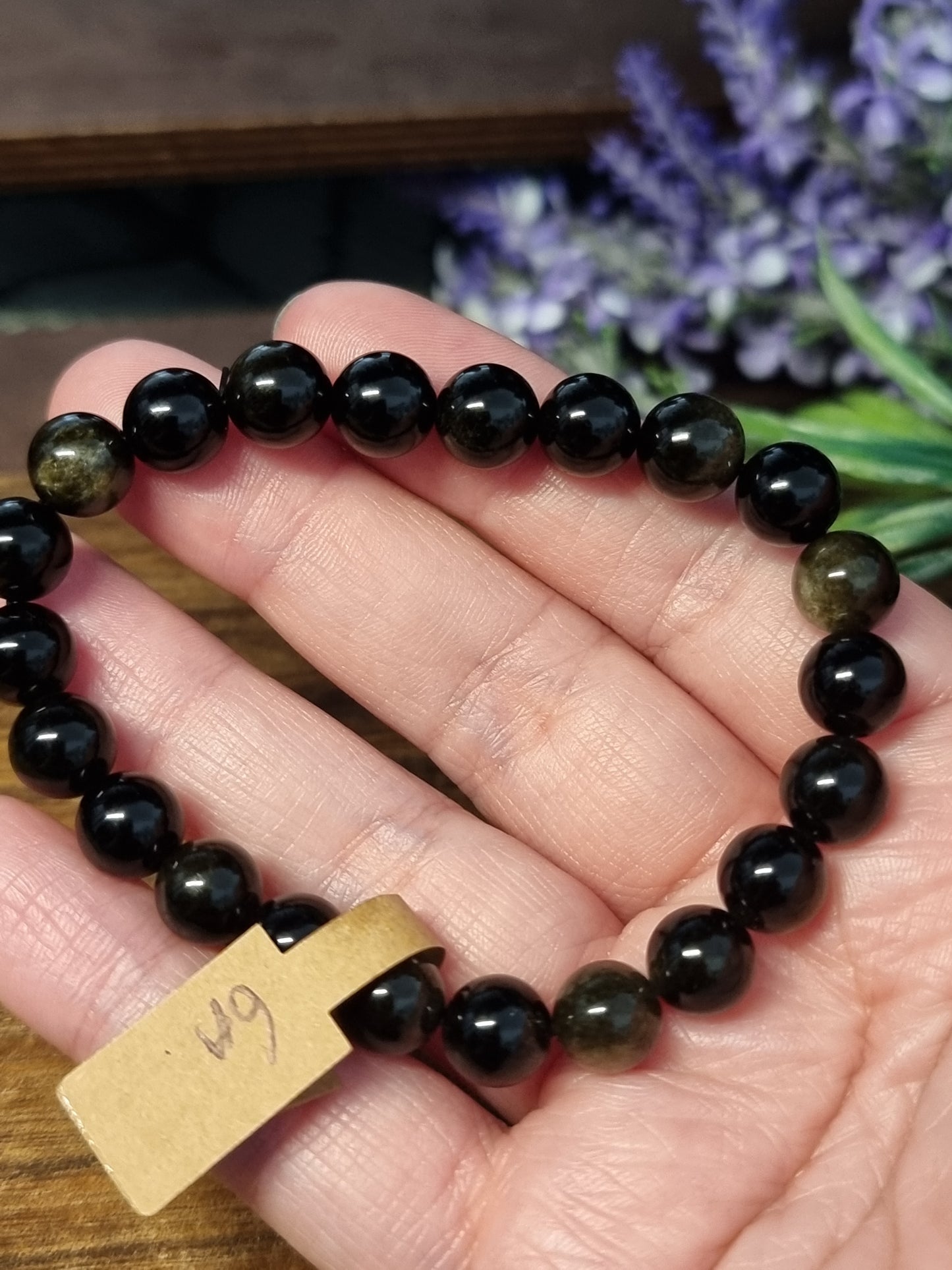 8mm gold obsidian bracelet