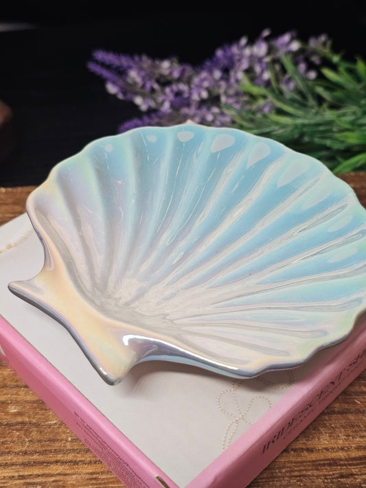 Iridescent shell trinket dish