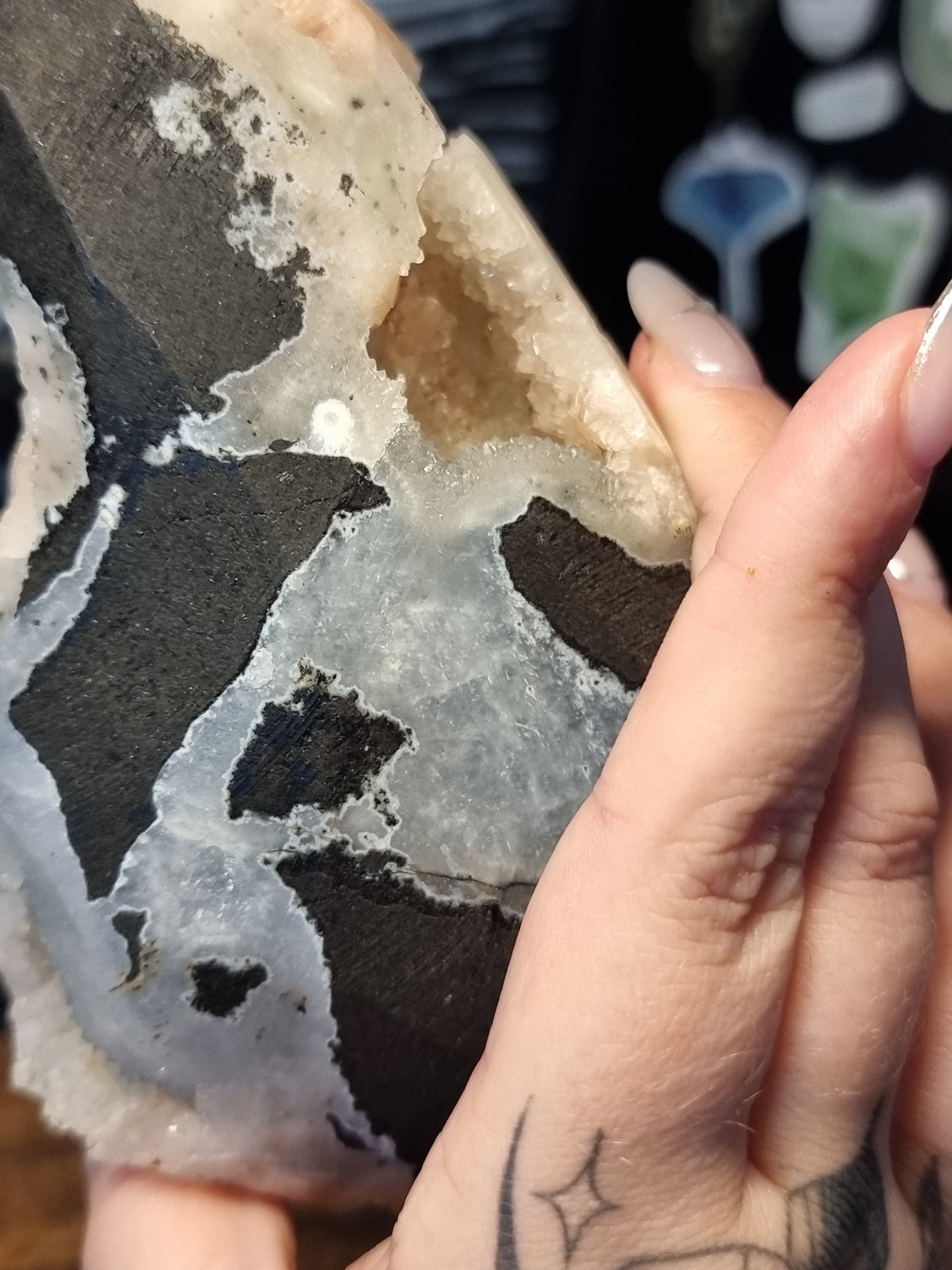 Chalcedony with peach stilbite A