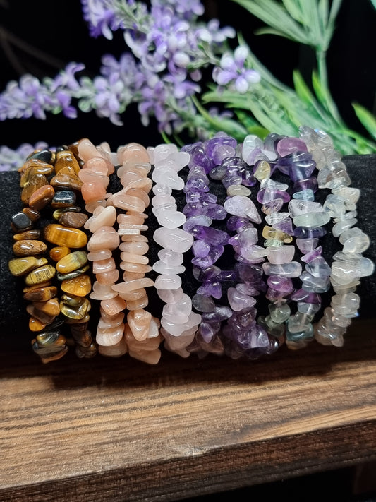 Crystal chip bracelets